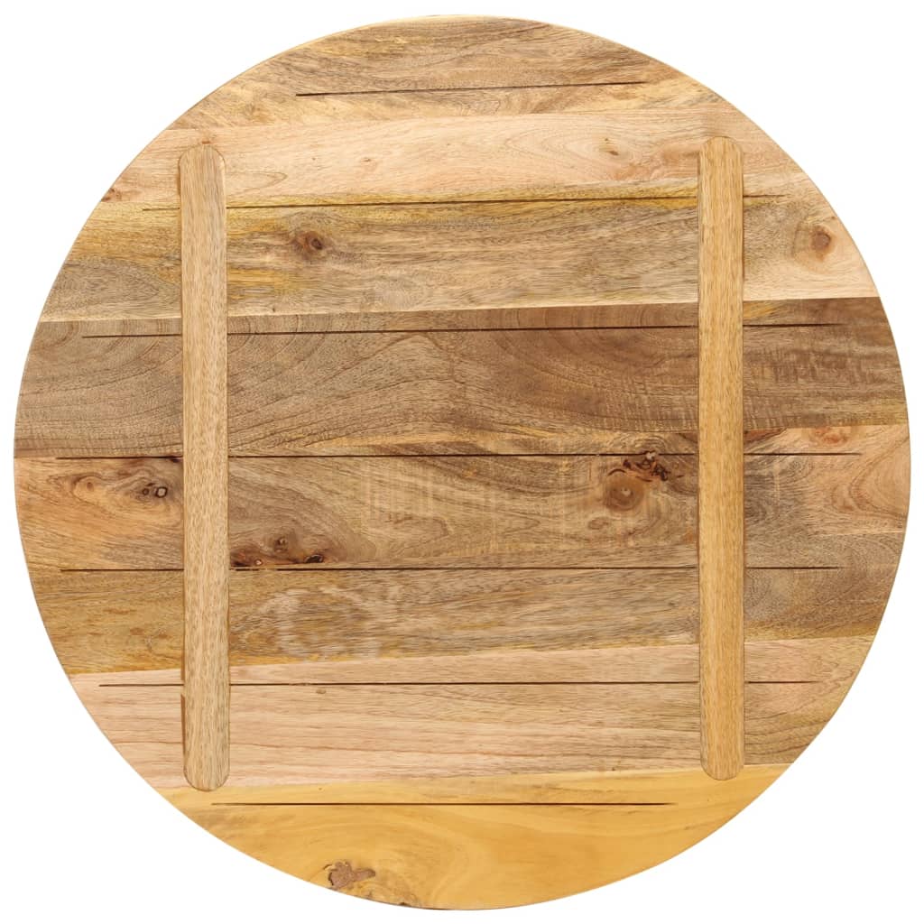 Tischplatte Ø 80x1,5 cm Rund Raues Massives Mangoholz