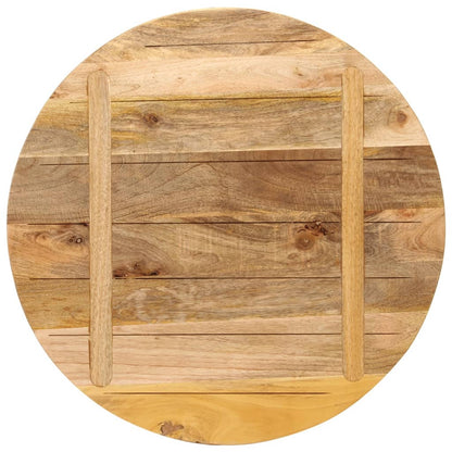 Tischplatte Ø 80x2,5 cm Rund Raues Massives Mangoholz