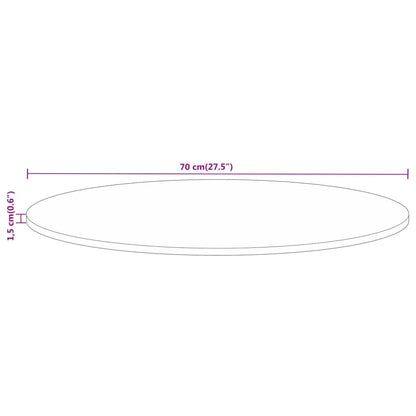 Tischplatte Ø 70x1,5 cm Rund Altholz Massiv
