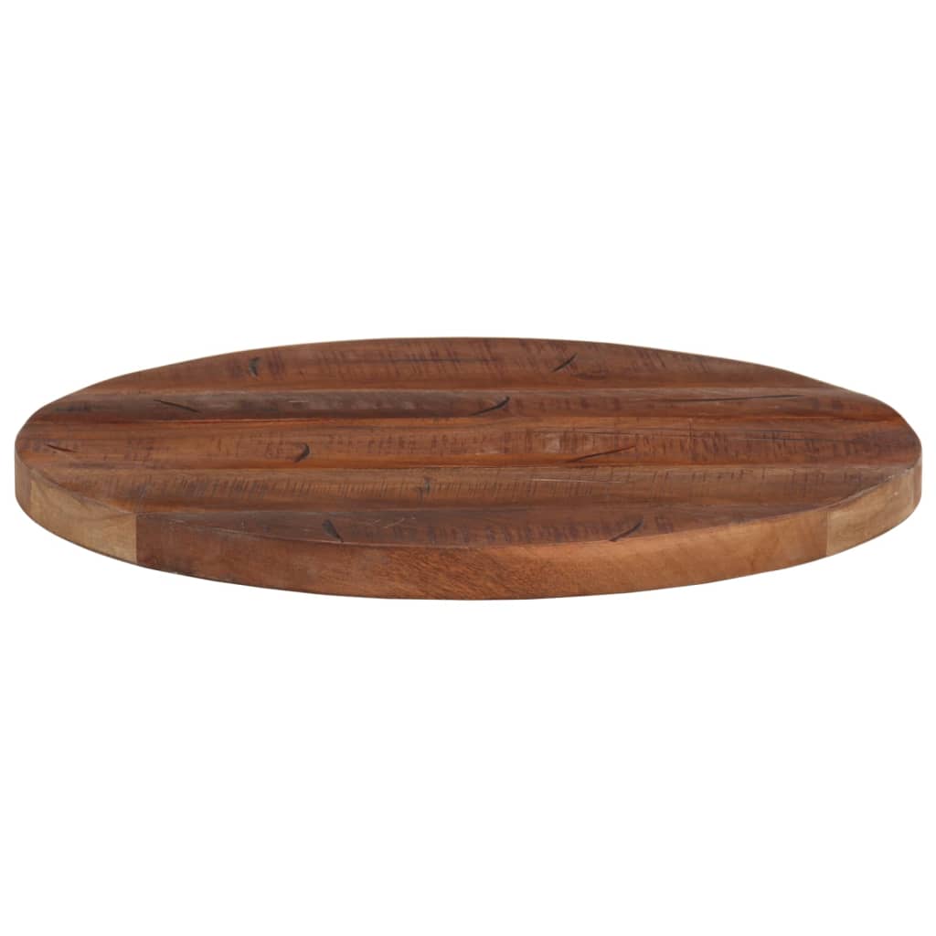 Tischplatte Ø 50x3,8 cm Rund Altholz Massiv