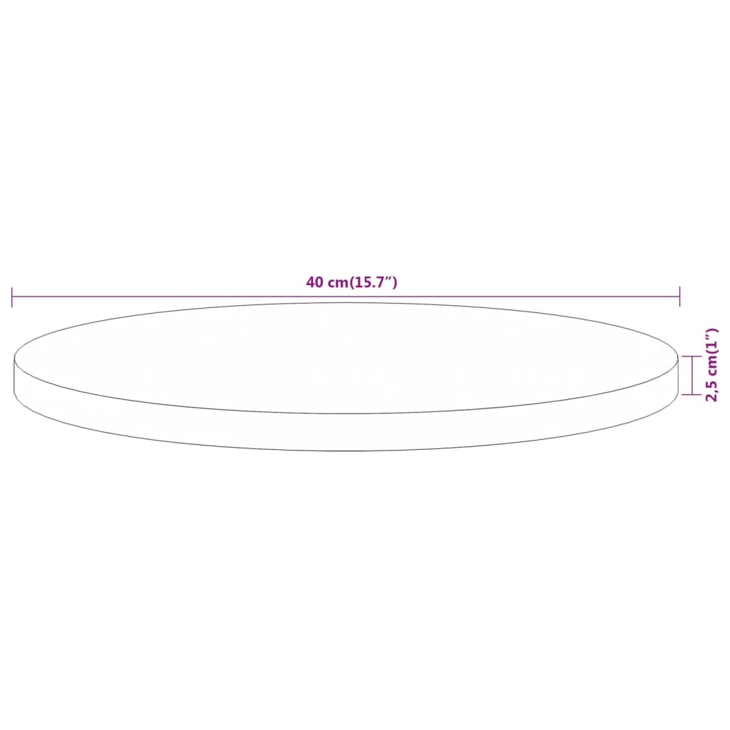 Tischplatte Ø40x2,5 cm Rund Massivholz Akazie