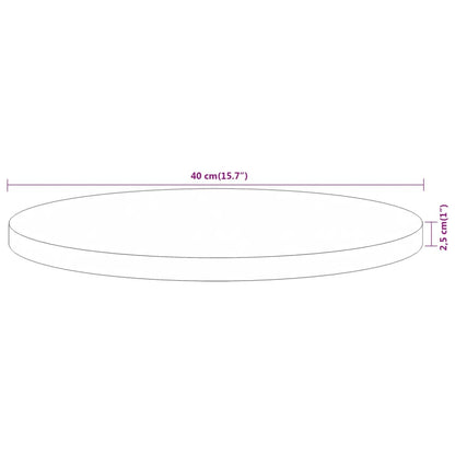 Tischplatte Ø40x2,5 cm Rund Massivholz Akazie