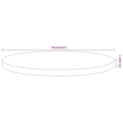 Tischplatte Ø50x2,5 cm Rund Massivholz Akazie
