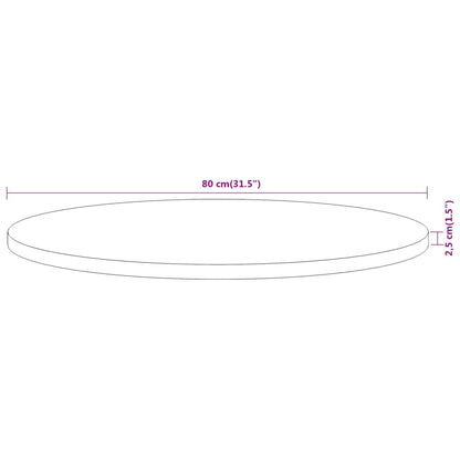 Tischplatte Ø80x2,5 cm Rund Massivholz Akazie