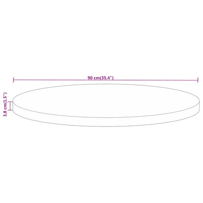 Tischplatte Ø 90x3,8 cm Rund Massivholz Mango