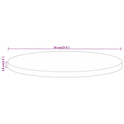 Tischplatte Ø 70x3,8 cm Rund Massivholz Mango