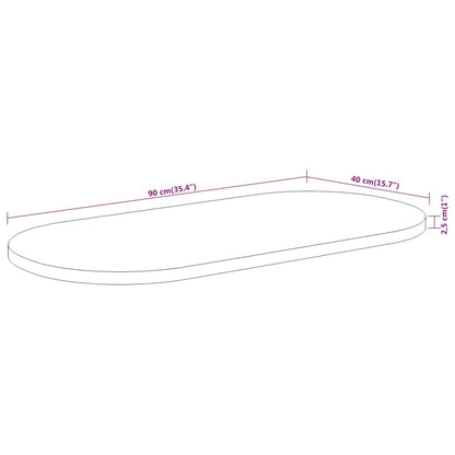 Tischplatte 90x40x2,5 cm Oval Massivholz Akazie