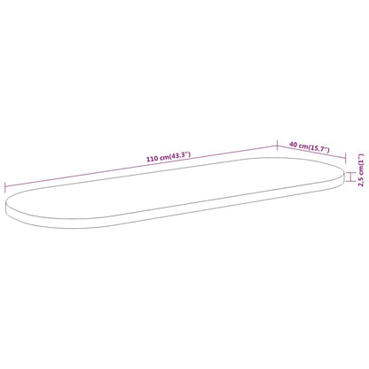 Tischplatte 110x40x2,5 cm Oval Massivholz Akazie