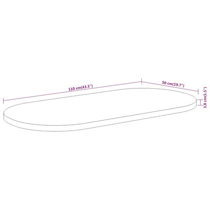 Tischplatte 110x50x3,8 cm Oval Massivholz Akazie