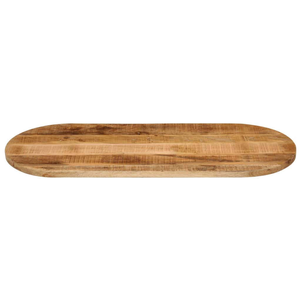 Tischplatte 140x60x3,8 cm Oval Raues Massives Mangoholz