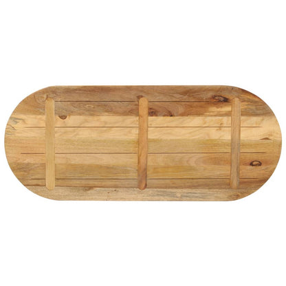 Tischplatte 140x60x3,8 cm Oval Raues Massives Mangoholz