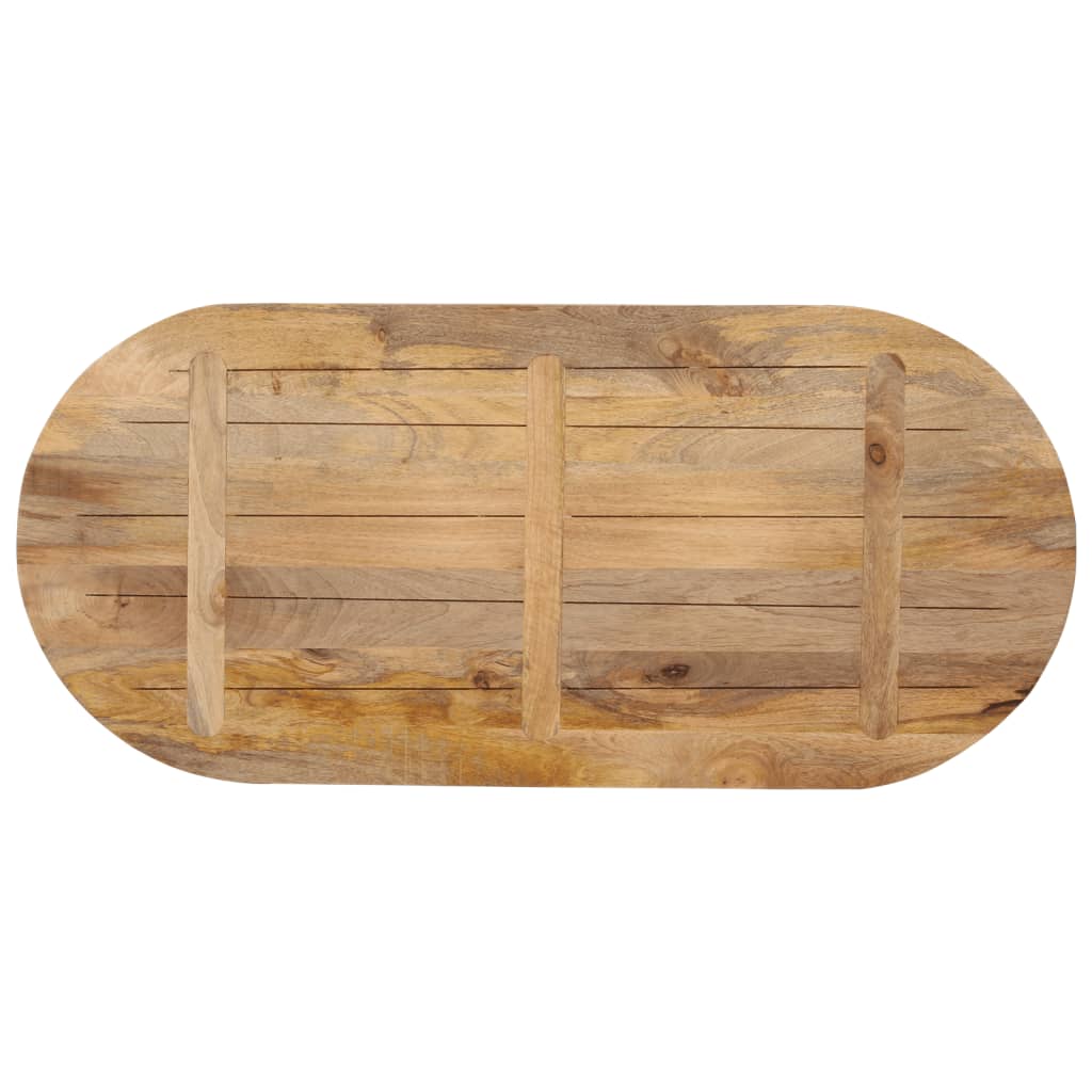 Tischplatte 120x50x3,8 cm Oval Massivholz Mango
