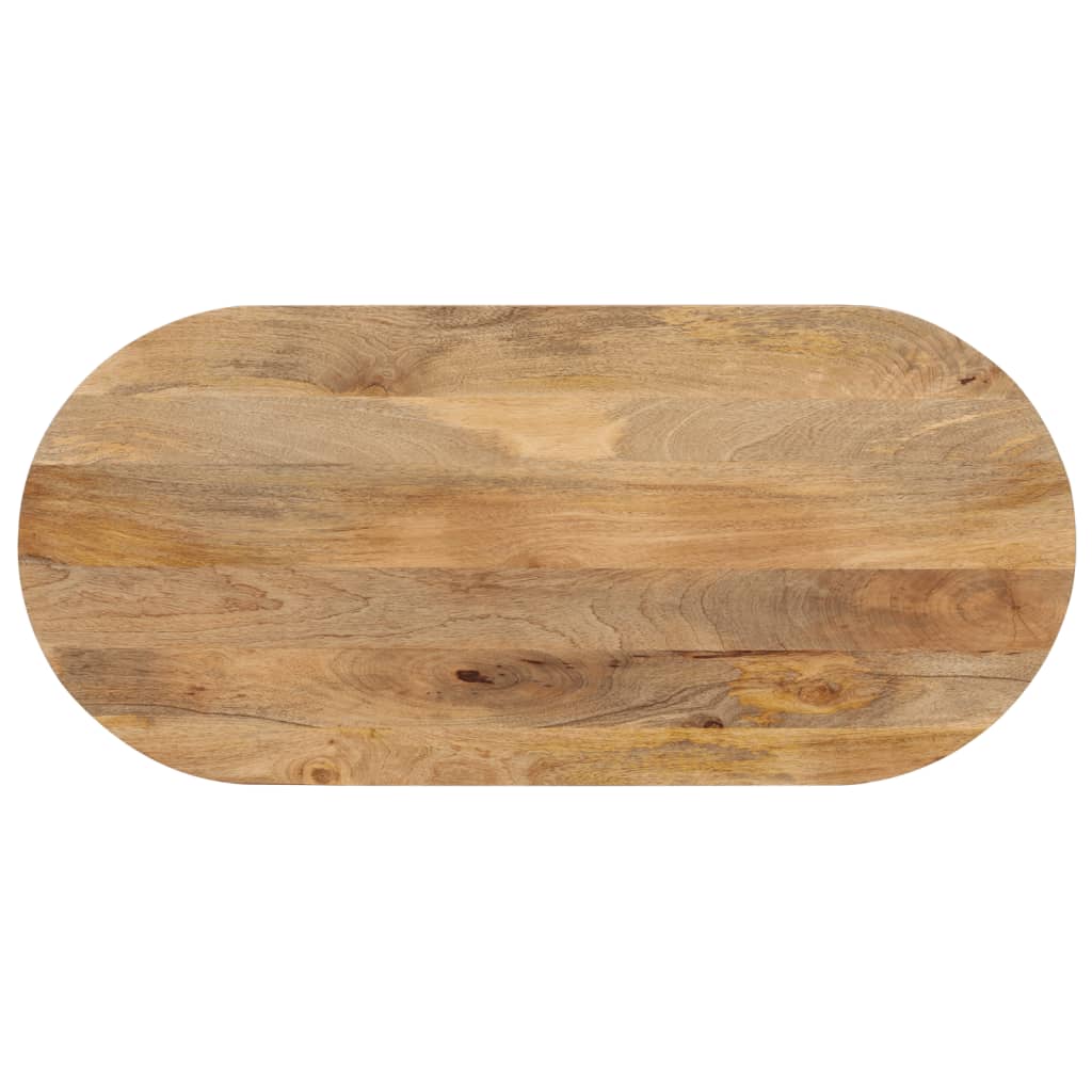 Tischplatte 140x60x3,8 cm Oval Massivholz Mango