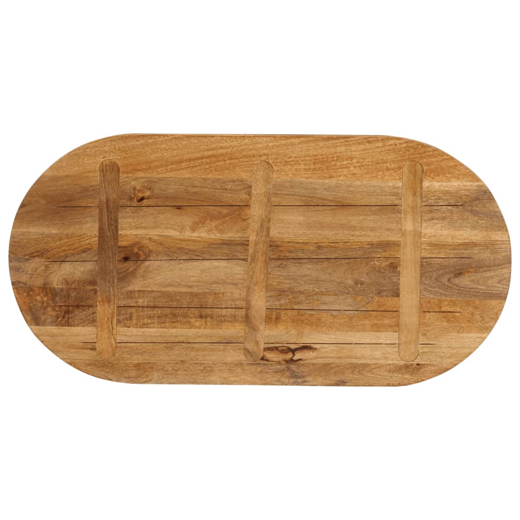 Tischplatte 100x50x2,5 cm Oval Massivholz Mango