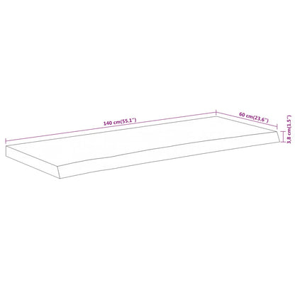 Waschtischplatte 140x60x3,8 cm Rechteckig Massivholz Akazie