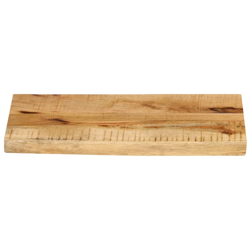 Tischplatte 50x30x2,5 cm Baumkante Massivholz Raues Mangoholz