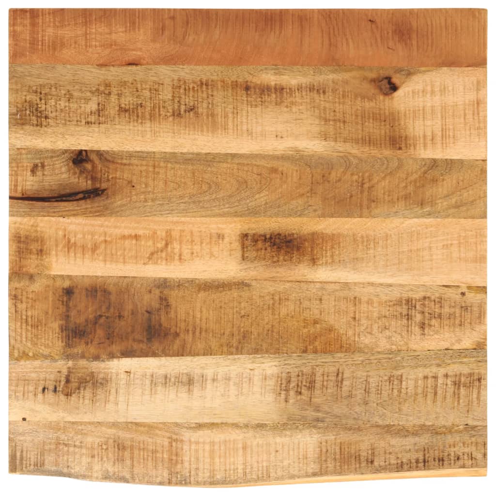 Tischplatte 40x40x2,5 cm Baumkante Massivholz Raues Mangoholz