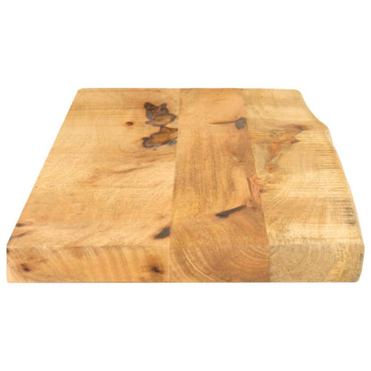 Tischplatte 90x40x2,5 cm Baumkante Massivholz Raues Mangoholz