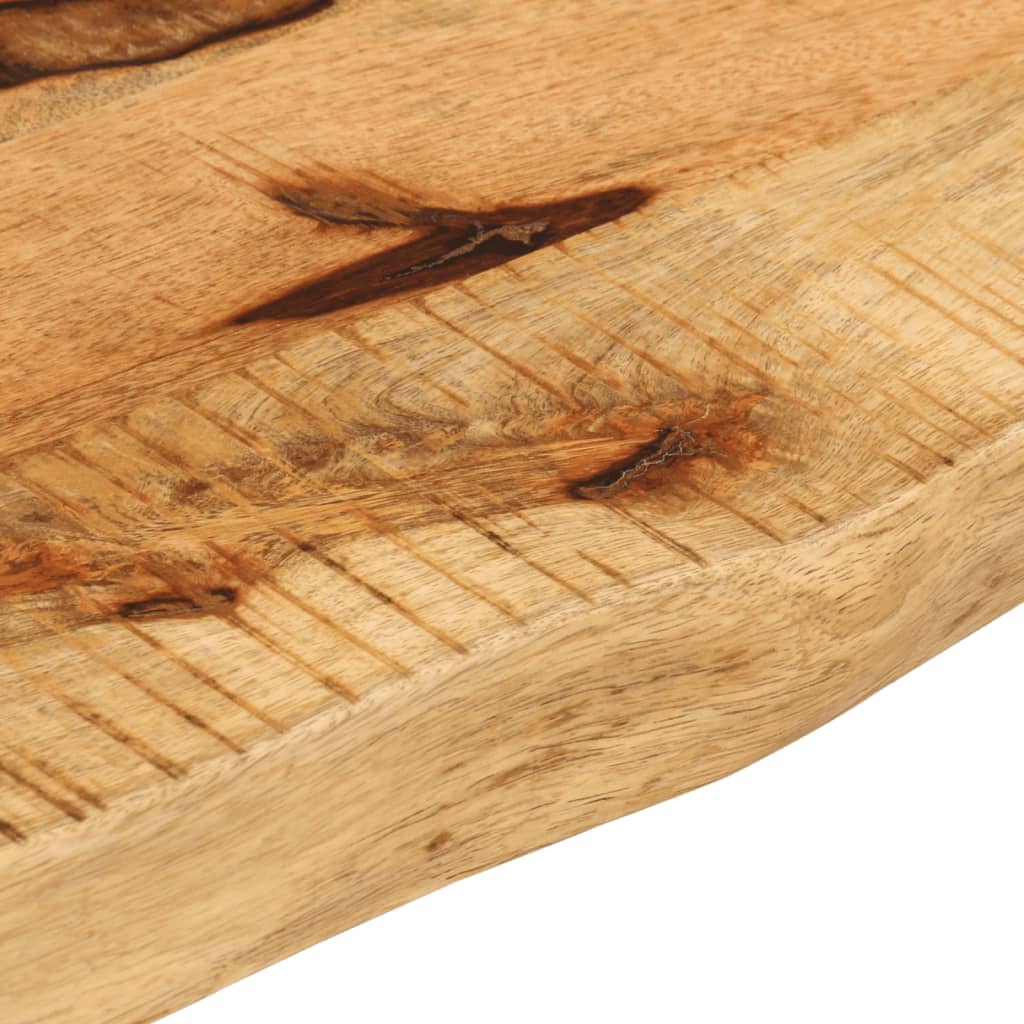 Tischplatte 90x40x2,5 cm Baumkante Massivholz Raues Mangoholz