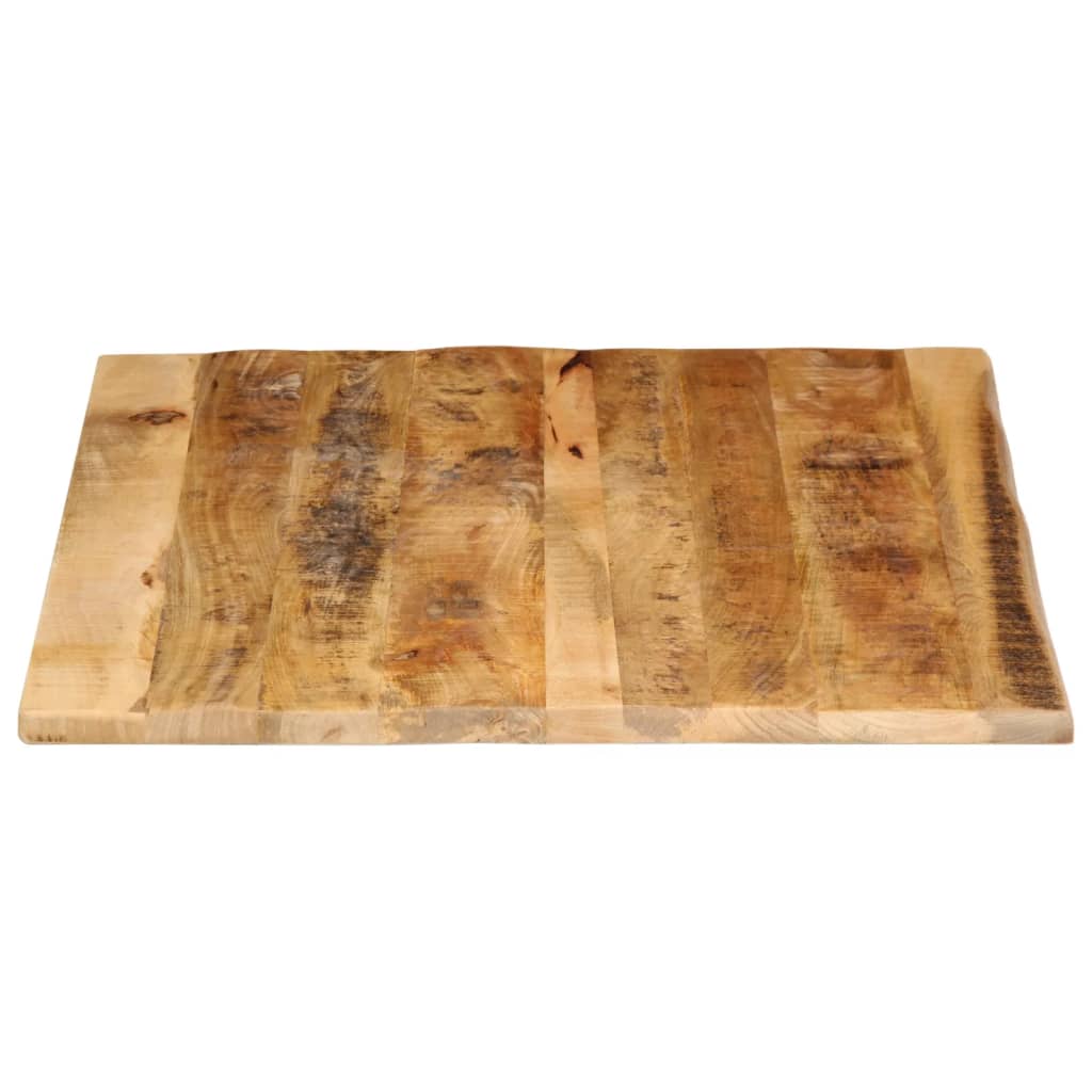 Tischplatte 100x80x2,5 cm Baumkante Massivholz Raues Mangoholz