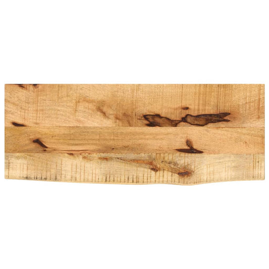 Tischplatte 70x20x3,8 cm Baumkante Massivholz Raues Mangoholz