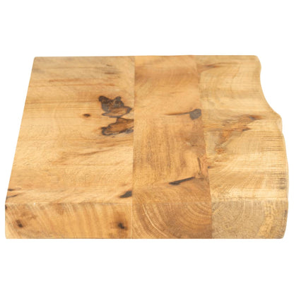 Tischplatte 100x30x3,8 cm Baumkante Massivholz Raues Mangoholz