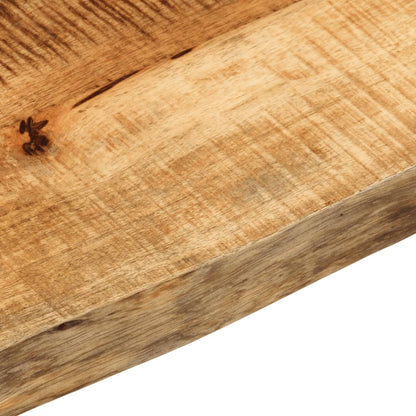 Tischplatte 160x40x3,8 cm Baumkante Massivholz Raues Mangoholz