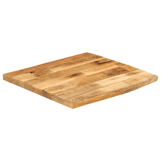 Tischplatte 60x60x3,8 cm Baumkante Massivholz Raues Mangoholz