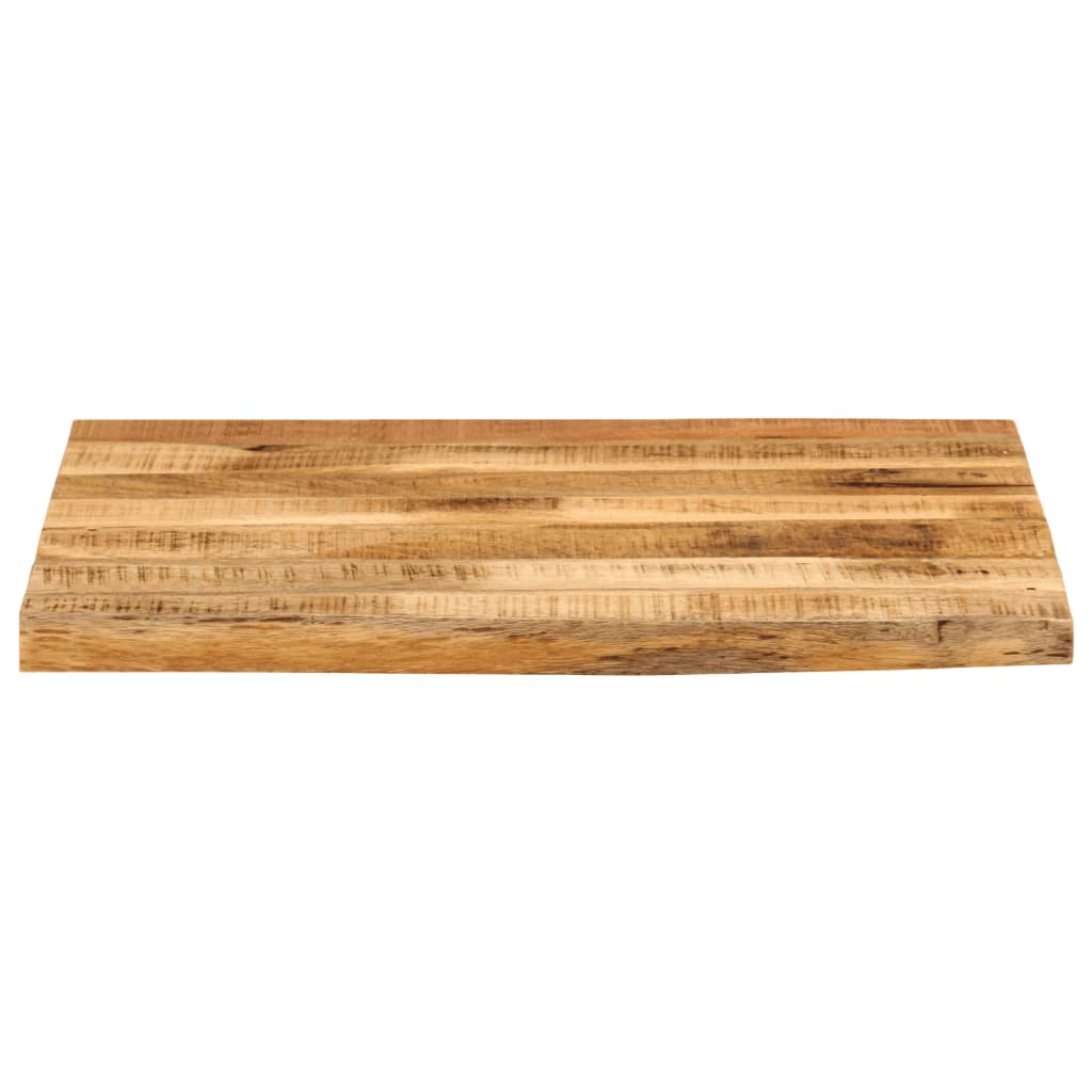 Tischplatte 60x60x3,8 cm Baumkante Massivholz Raues Mangoholz