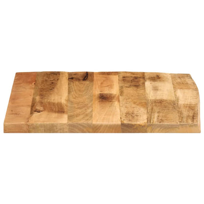 Tischplatte 60x60x3,8 cm Baumkante Massivholz Raues Mangoholz