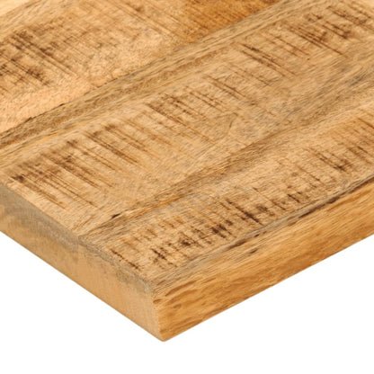Tischplatte 60x60x3,8 cm Baumkante Massivholz Raues Mangoholz