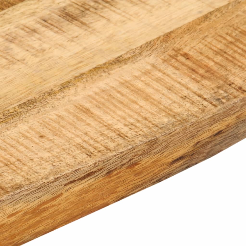 Tischplatte 60x60x3,8 cm Baumkante Massivholz Raues Mangoholz