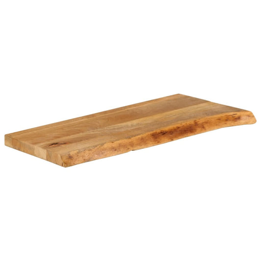 Tischplatte mit Baumkante 80x30x2,5 cm Massivholz Mango