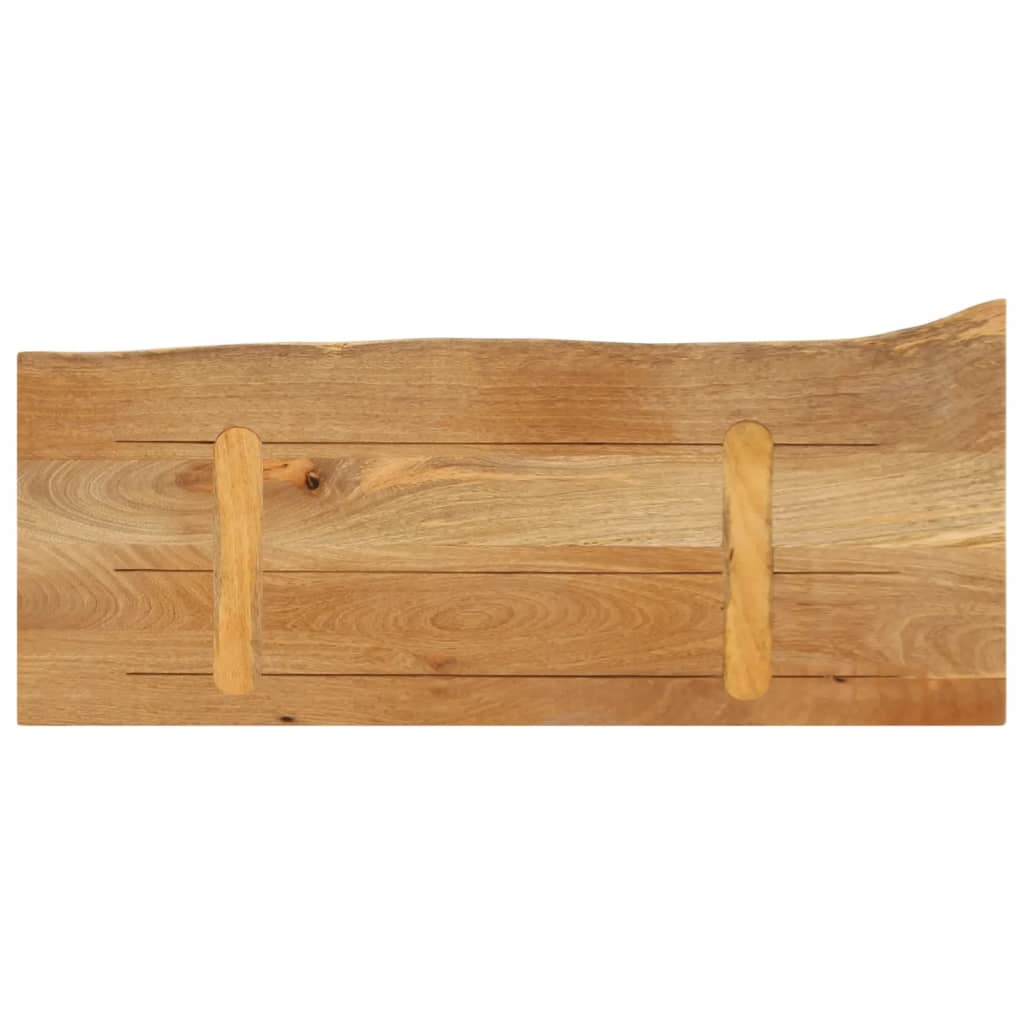 Tischplatte mit Baumkante 80x30x2,5 cm Massivholz Mango