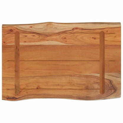 Tischplatte 60x40x2,5 cm Rechteckig Massivholz Akazie Baumkante