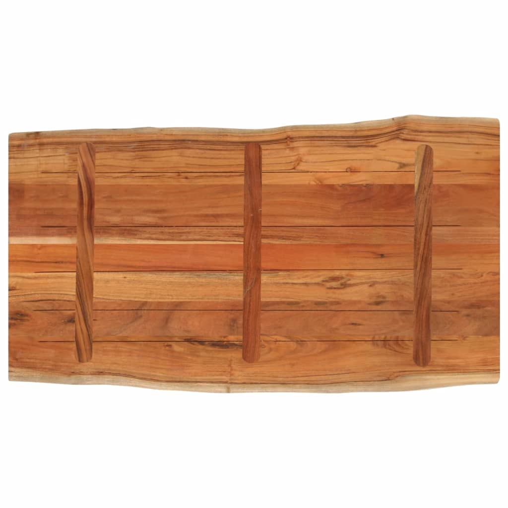 Tischplatte 110x60x2,5cm Rechteckig Massivholz Akazie Baumkante
