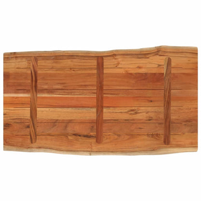 Tischplatte 110x60x2,5cm Rechteckig Massivholz Akazie Baumkante
