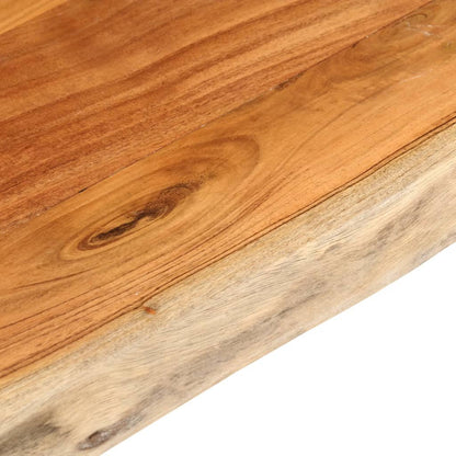 Tischplatte 140x60x2,5cm Rechteckig Massivholz Akazie Baumkante