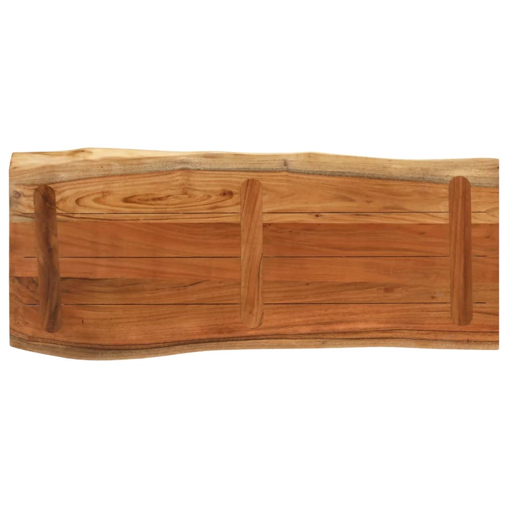 Tischplatte 100x40x3,8cm Rechteckig Massivholz Akazie Baumkante