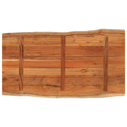 Tischplatte 100x60x3,8cm Rechteckig Massivholz Akazie Baumkante