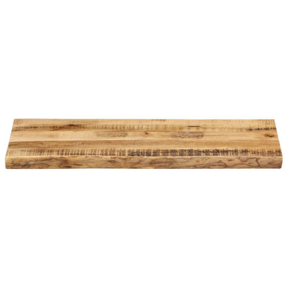 Tischplatte mit Baumkante 80x40x2,5 cm Raues Mango Massivholz