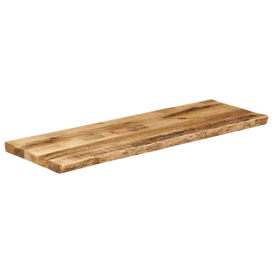 Tischplatte mit Baumkante 140x40x2,5 cm Raues Mango Massivholz