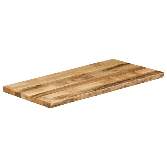 Tischplatte mit Baumkante 100x60x2,5 cm Raues Mango Massivholz