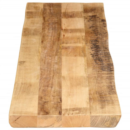 Tischplatte mit Baumkante 180x40x3,8 cm Raues Mango Massivholz