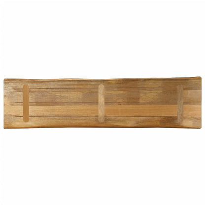 Tischplatte mit Baumkante 180x40x3,8 cm Raues Mango Massivholz