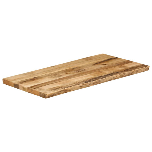 Tischplatte mit Baumkante 120x60x3,8 cm Raues Mango Massivholz
