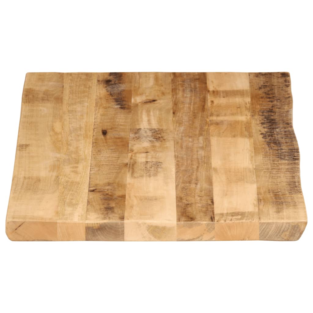 Tischplatte mit Baumkante 120x60x3,8 cm Raues Mango Massivholz
