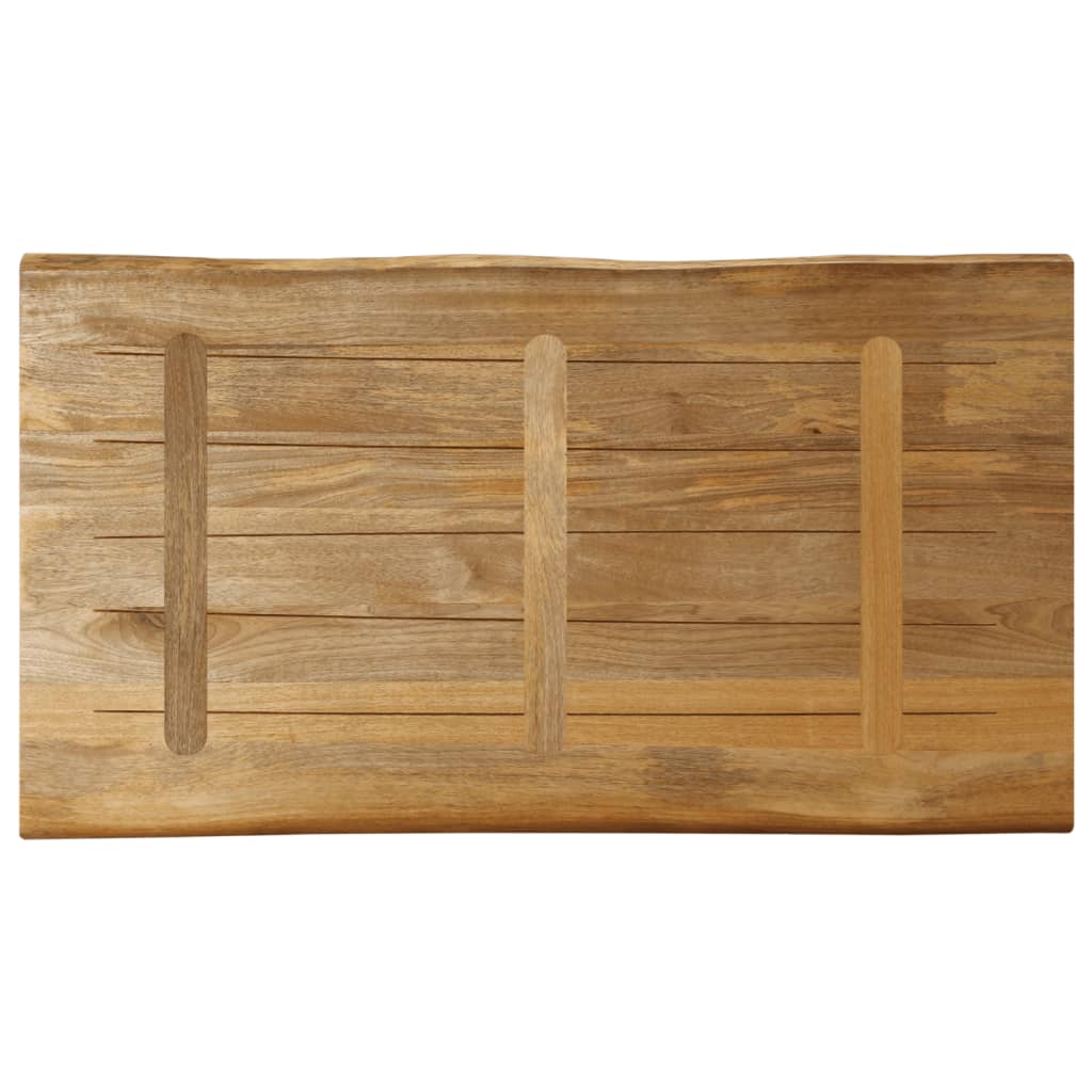 Tischplatte mit Baumkante 120x60x3,8 cm Raues Mango Massivholz