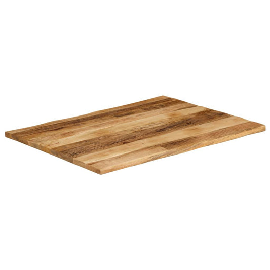 Tischplatte mit Baumkante 100x80x3,8 cm Raues Mango Massivholz