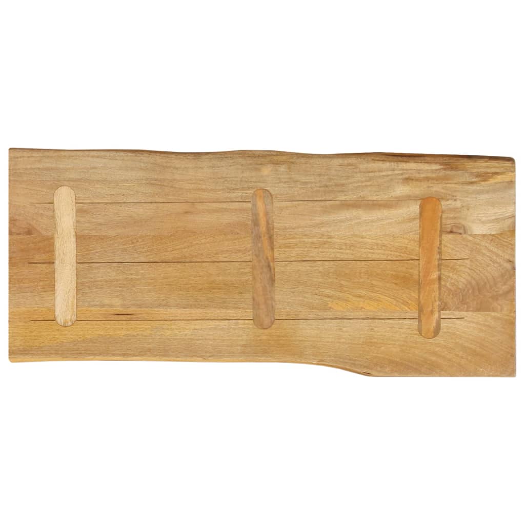 Tischplatte mit Baumkante 80x40x3,8 cm Massivholz Mango
